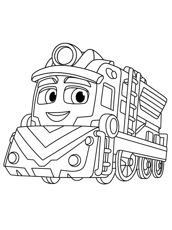 Freight Nate (Mighty Express) kleurplaat Freight Nate (Mighty Express) kleurplaat