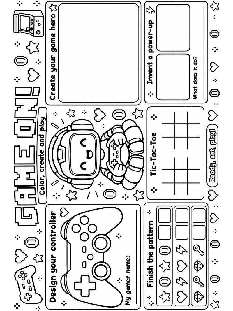 Gaming placemat kleurplaat Gaming placemat kleurplaat