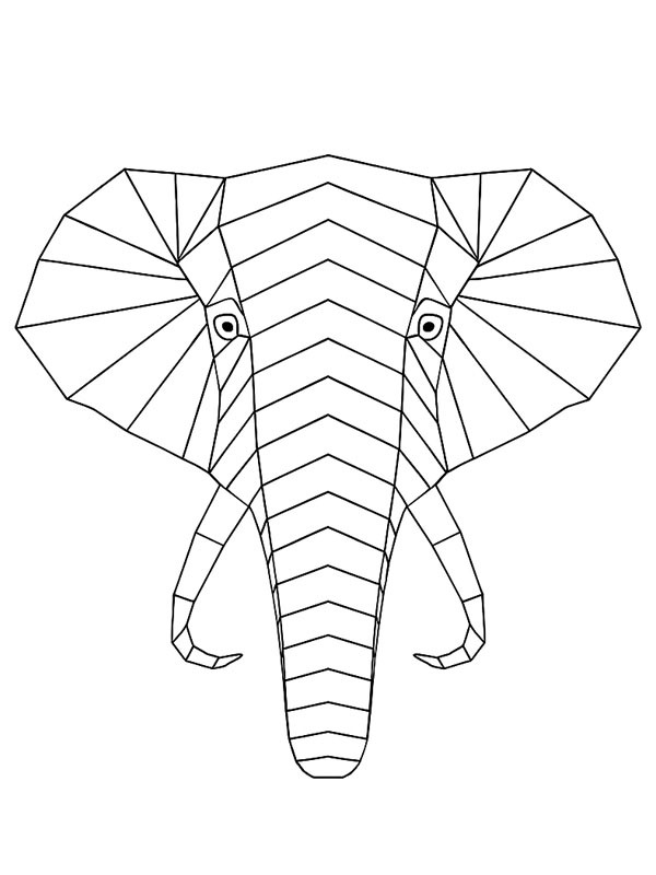 Geometrische olifant kleurplaat Geometrische olifant kleurplaat