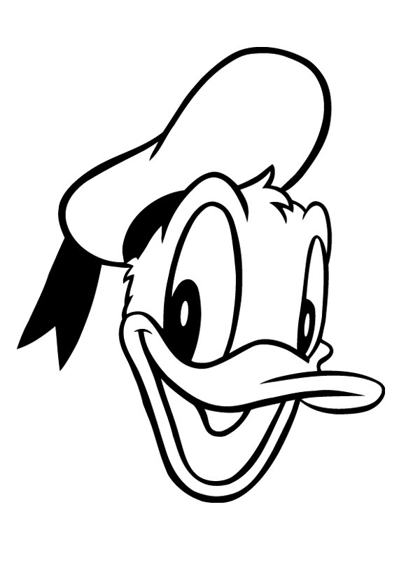 Gezicht Donald Duck Kleurplaat