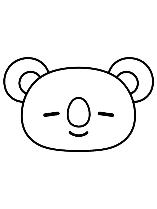 Gezicht Koya BT21 kleurplaat Gezicht Koya BT21 kleurplaat
