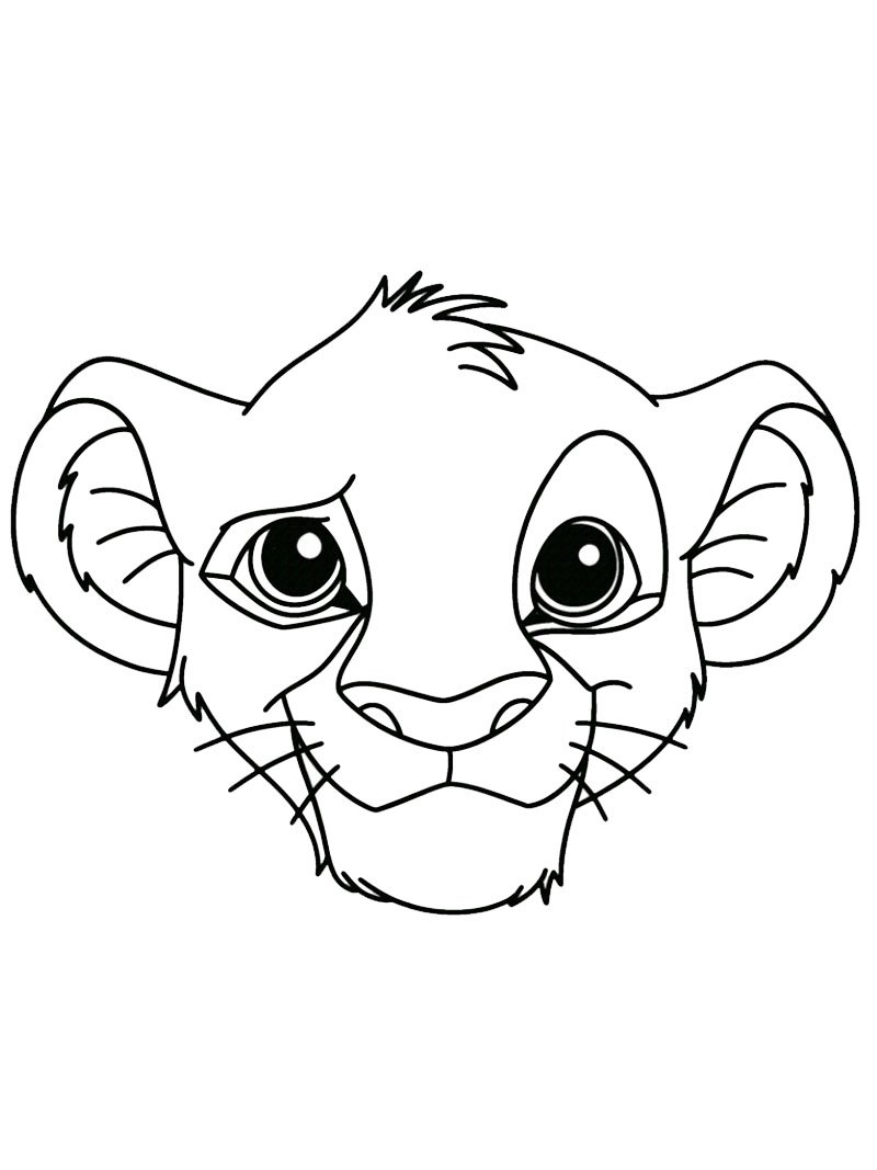 Gezicht Simba kleurplaat Gezicht Simba kleurplaat