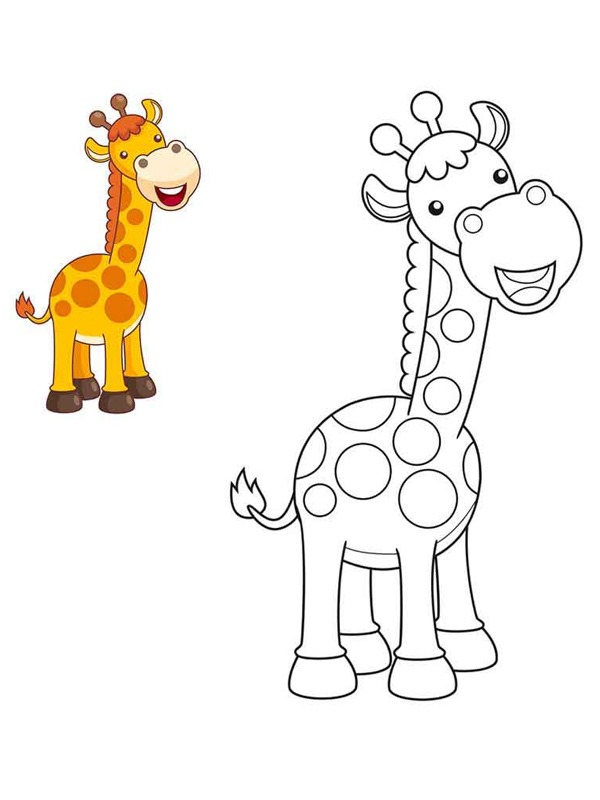 Giraf inkleuren Kleurplaat