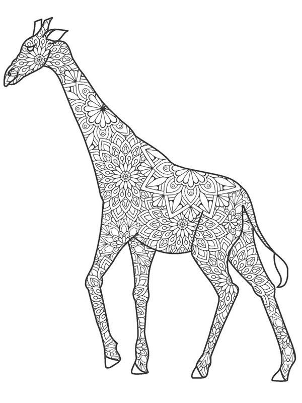 giraf voor volwassenen Kleurplaat