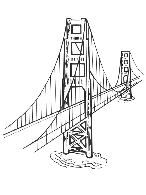Golden Gate Bridge Kleurplaat