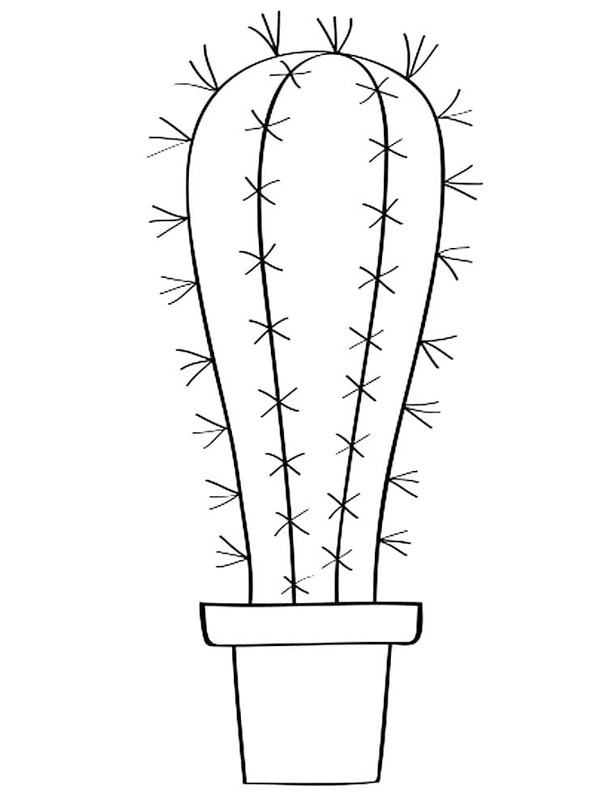 Grote cactus Kleurplaat