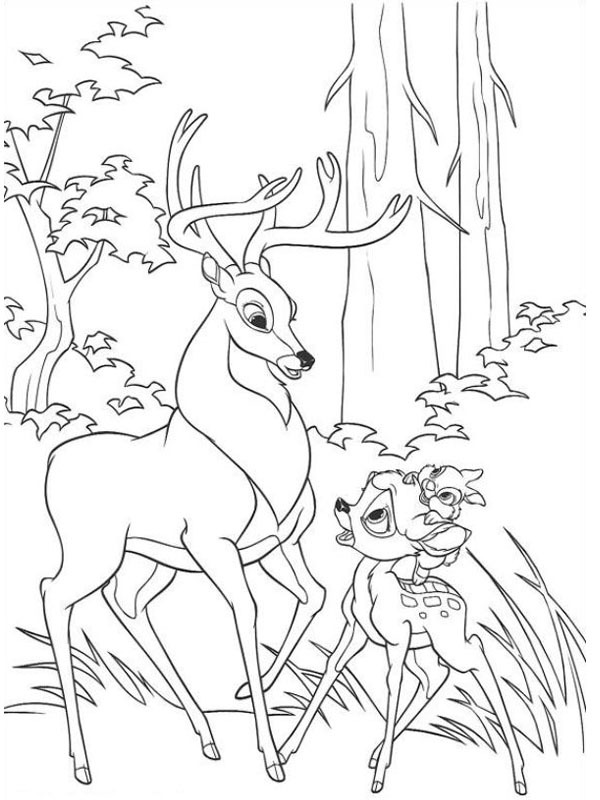 Grote Prins en Bambi Kleurplaat