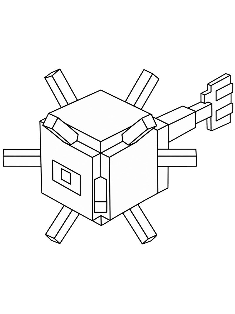 Guardian Minecraft kleurplaat Guardian Minecraft kleurplaat