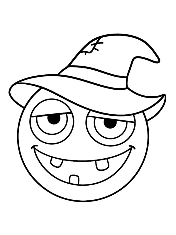Halloween emoji kleurplaat Halloween emoji kleurplaat