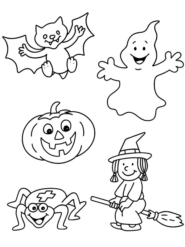 Halloween figuren kleurplaat Halloween figuren kleurplaat