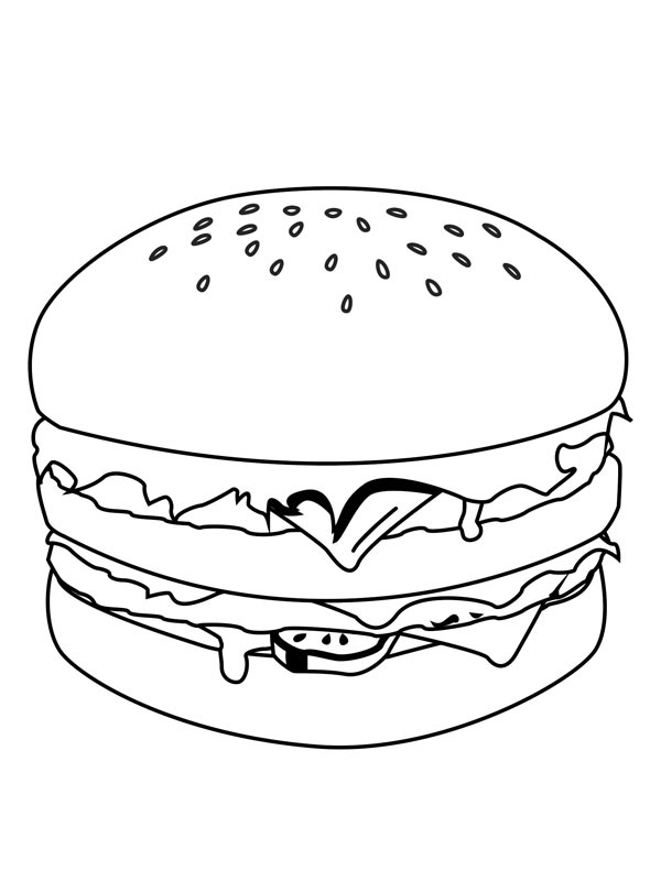 Hamburger kleurplaat Hamburger kleurplaat