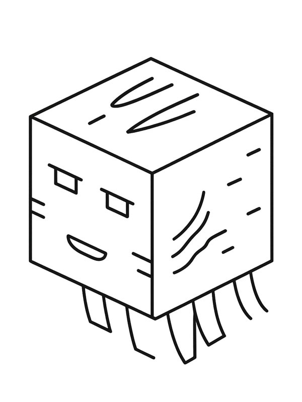 Happy Ghast kleurplaat Happy Ghast kleurplaat