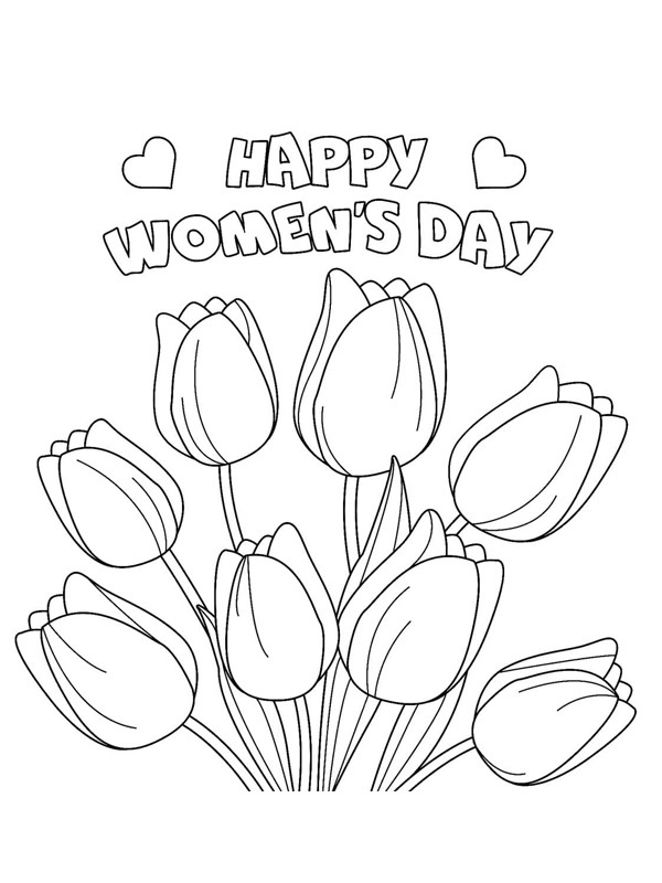 Happy women's day Kleurplaat