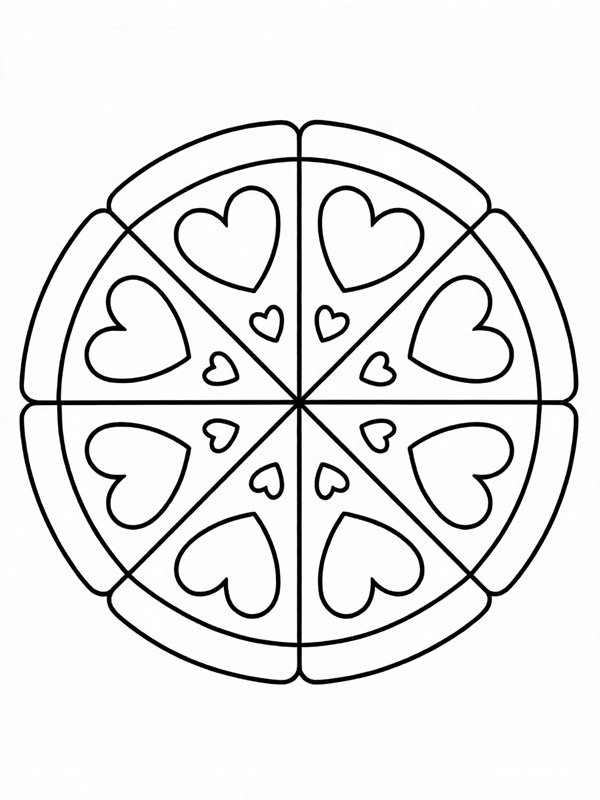 Hartjes taart kleurplaat