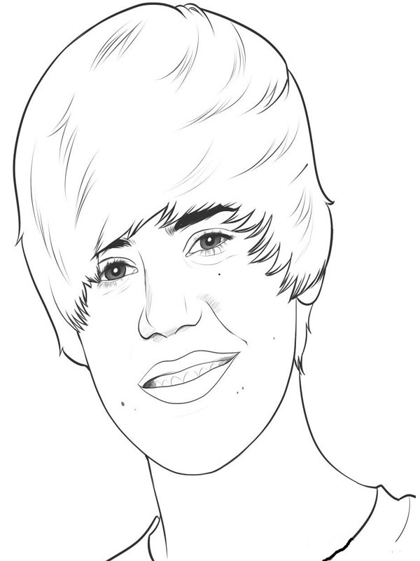 Justin Bieber Kleurplaat