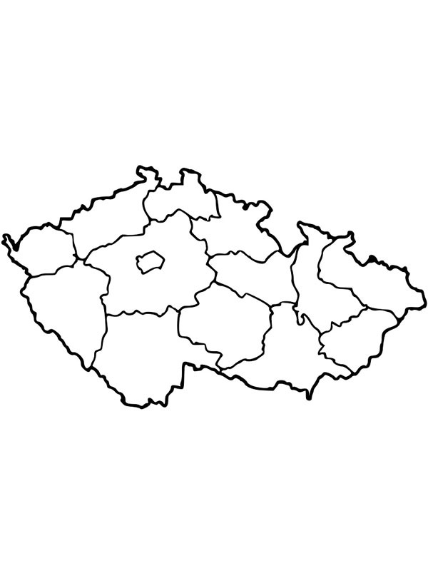 Kaart van tsjechië Kleurplaat