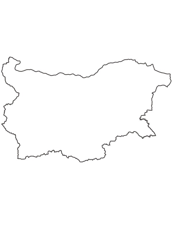 Kaart van Bulgarije Kleurplaat