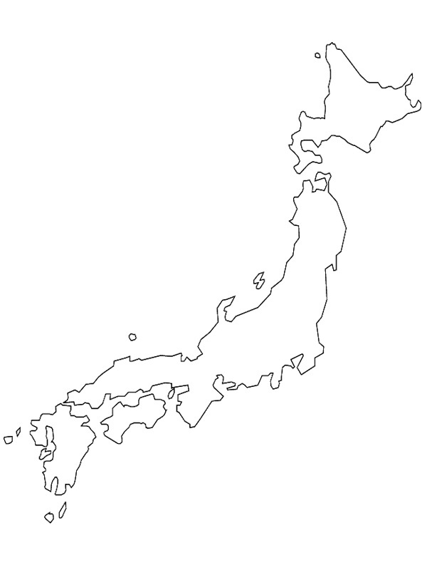 Kaart van Japan Kleurplaat