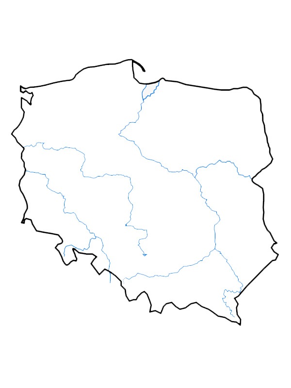 Kaart van Polen Kleurplaat