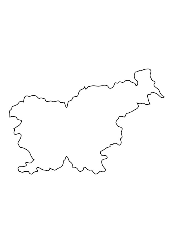 Kaart van Slovenië Kleurplaat