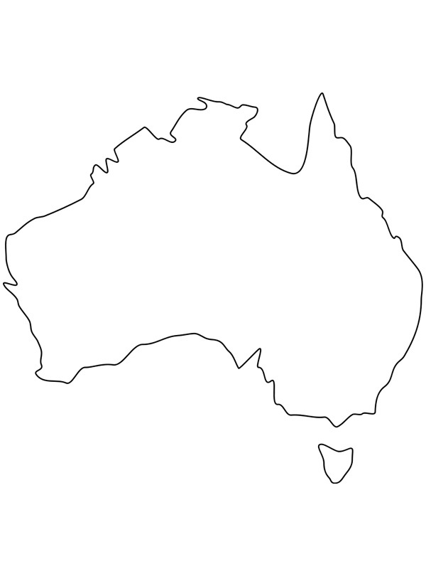 kaart van Australië Kleurplaat
