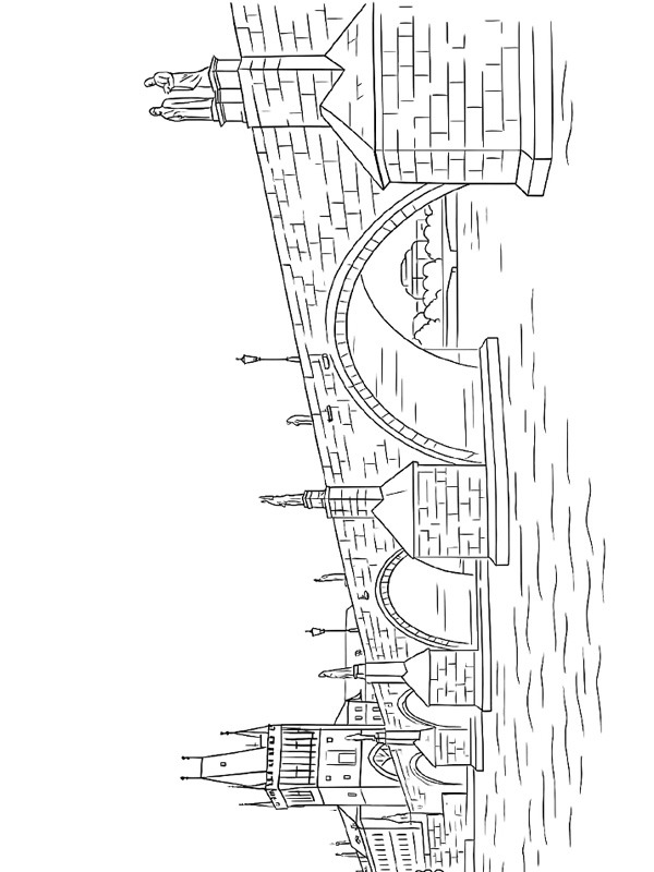 Karelsbrug kleurplaat Karelsbrug kleurplaat