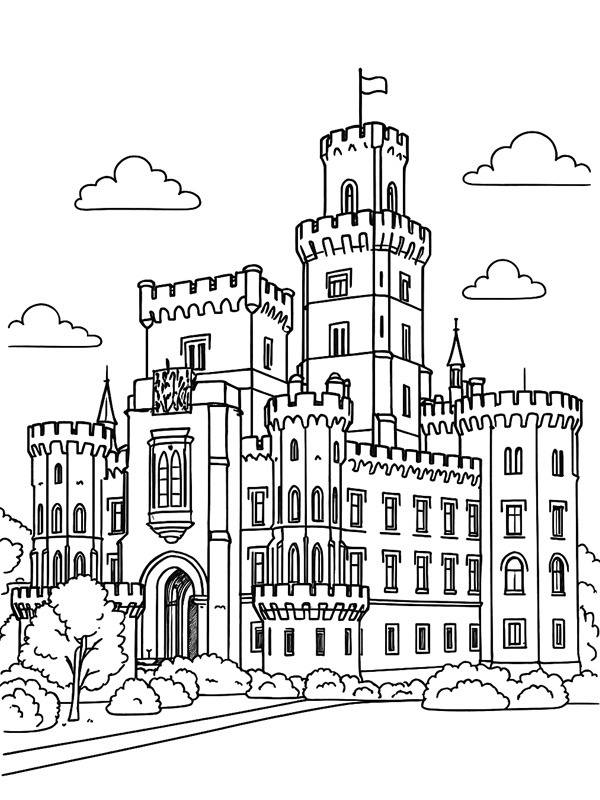Kasteel Hluboka kleurplaat Kasteel Hluboka kleurplaat