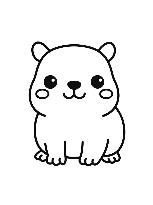Kawaii capibara kleurplaat Kawaii capibara kleurplaat