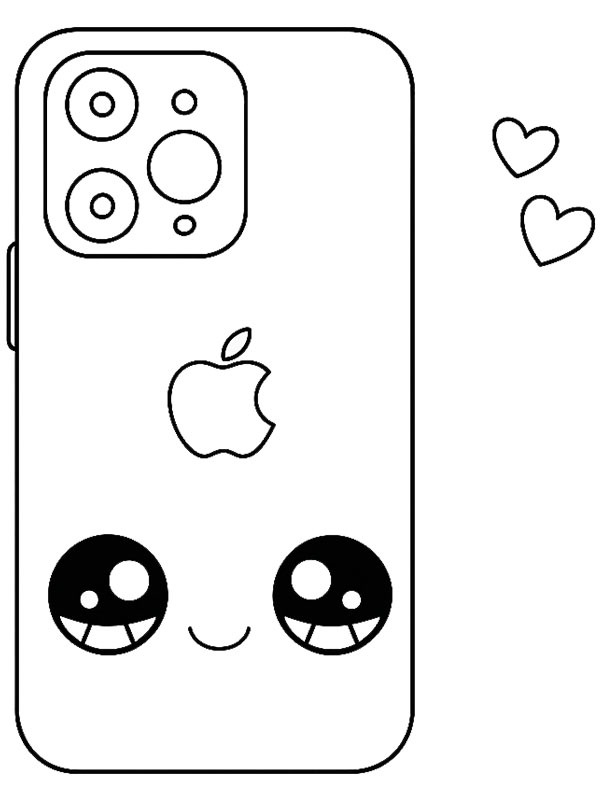 Kawaii iPhone kleurplaat Kawaii iPhone kleurplaat