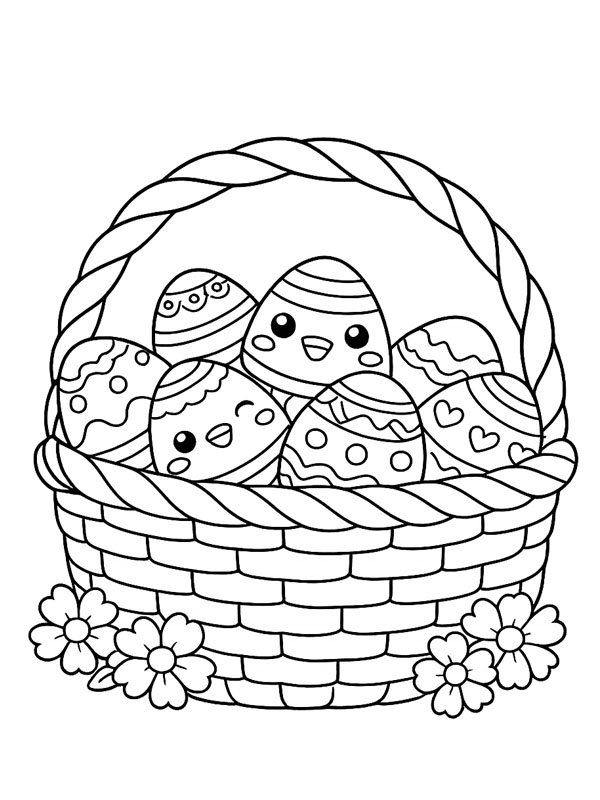 Kawaii paasmand kleurplaat