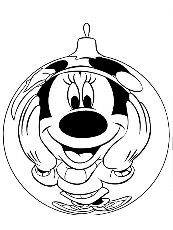 kerstbal mickey mouse Kleurplaat