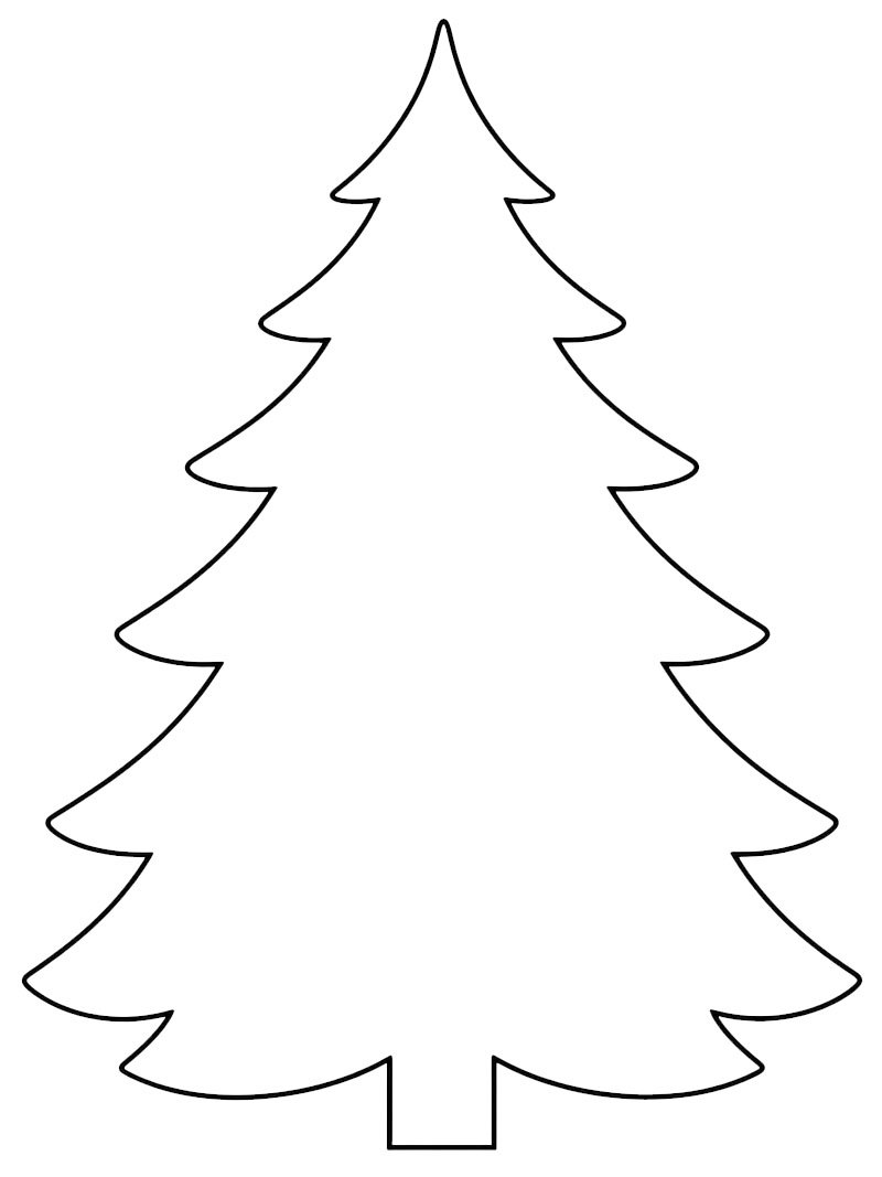Kerstboom sjabloon kleurplaat Kerstboom sjabloon kleurplaat