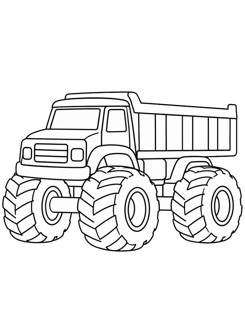 Kiepwagen monsterruck kleurplaat Kiepwagen monsterruck kleurplaat