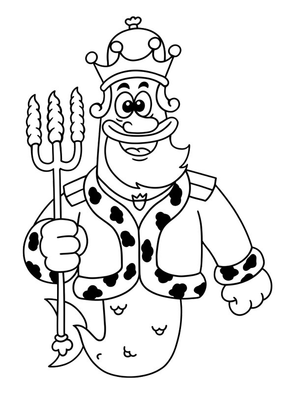 Koning Neptunus kleurplaat Koning Neptunus kleurplaat