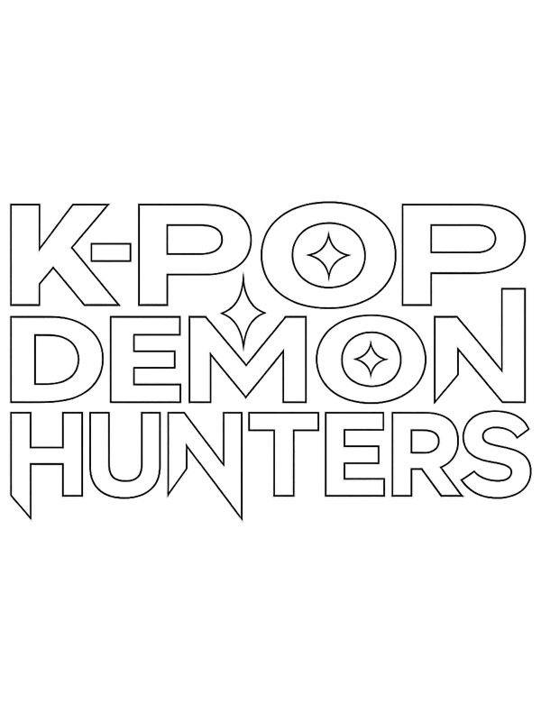 KPop Demon Hunters logo kleurplaat KPop Demon Hunters logo kleurplaat