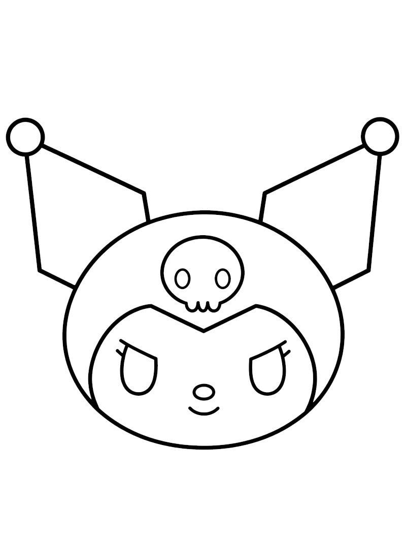 Kuromi gezicht kleurplaat Kuromi gezicht kleurplaat