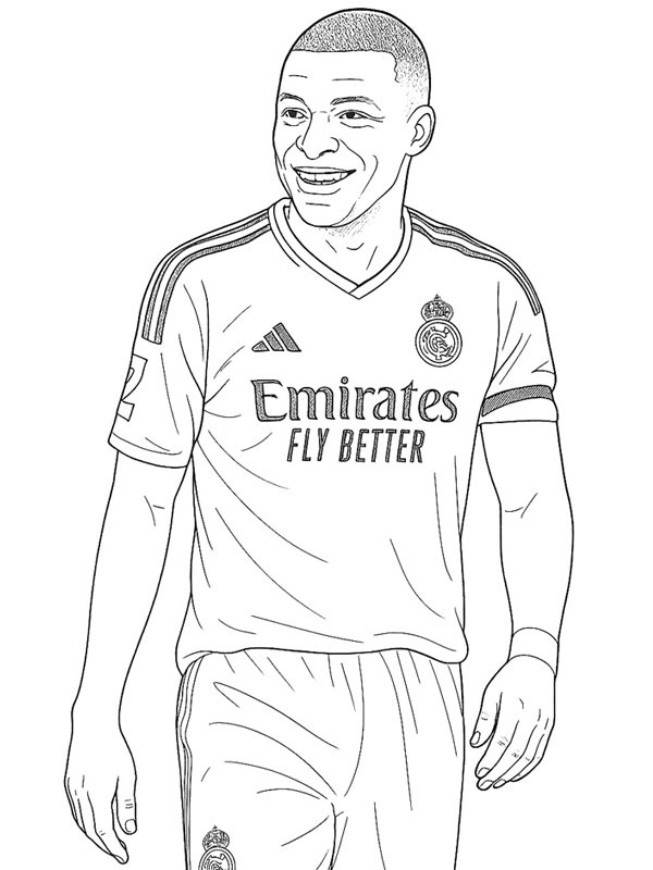 Kylian Mbappé kleurplaat Kylian Mbappé kleurplaat