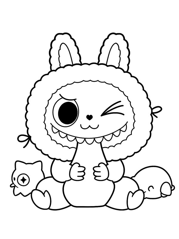 Labubu baby kleurplaat Labubu baby kleurplaat