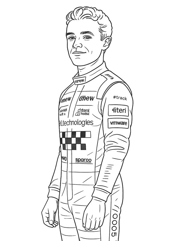 Lando Norris kleurplaat Lando Norris kleurplaat