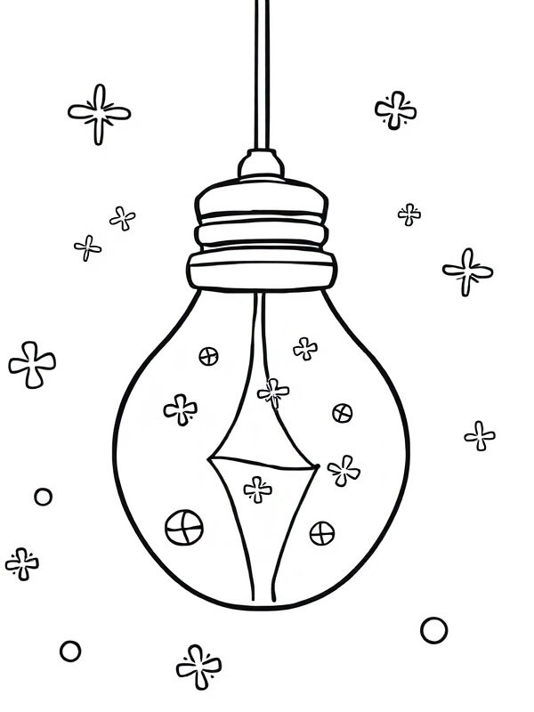 Grote kerstlamp kleurplaat Grote kerstlamp kleurplaat