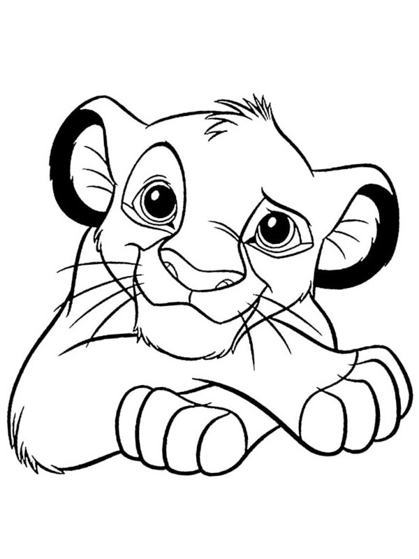 Leeuwenwelpje Simba Kleurplaat