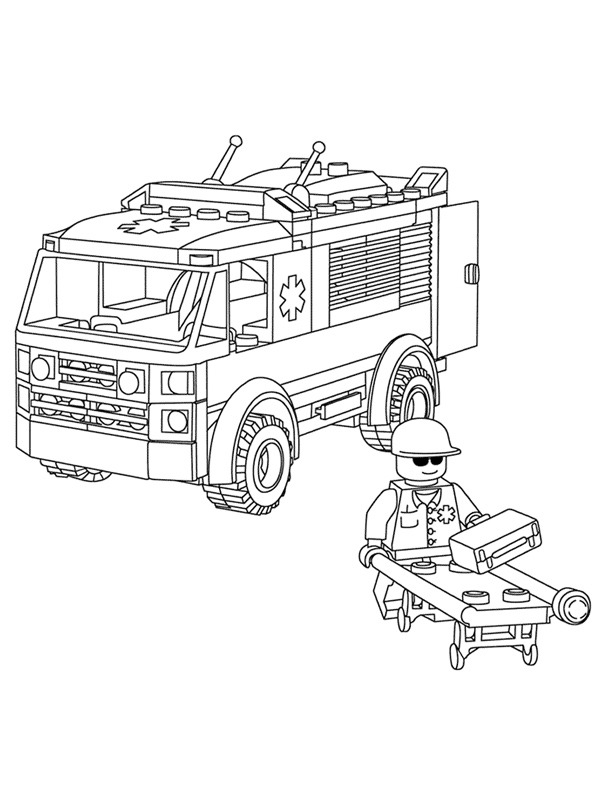 Lego Ambulance Kleurplaat