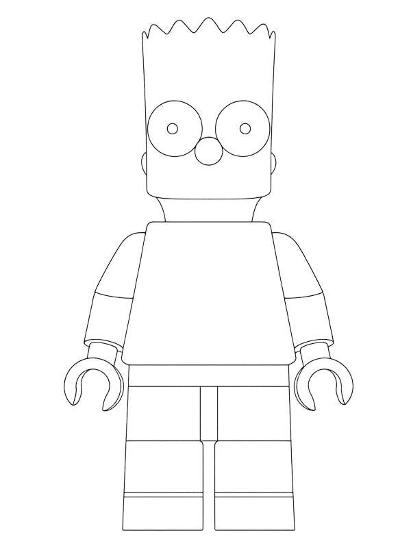 LEGO Bart Simpson kleurplaat LEGO Bart Simpson kleurplaat