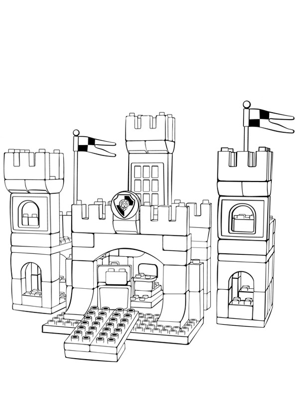Lego kasteel Kleurplaat