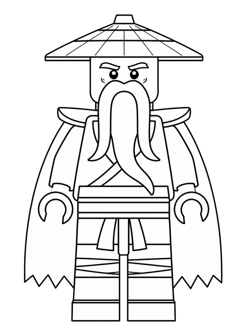 LEGO Ninjago Meester Wu kleurplaat LEGO Ninjago Meester Wu kleurplaat