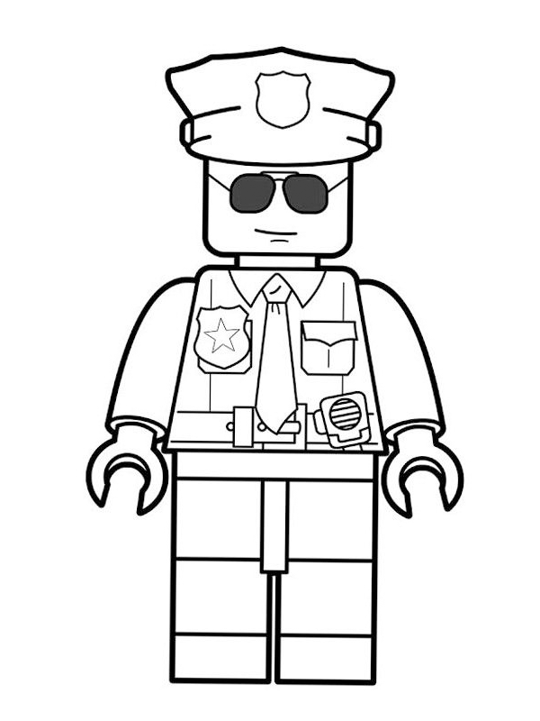 LEGO Politie Commandant Kleurplaat