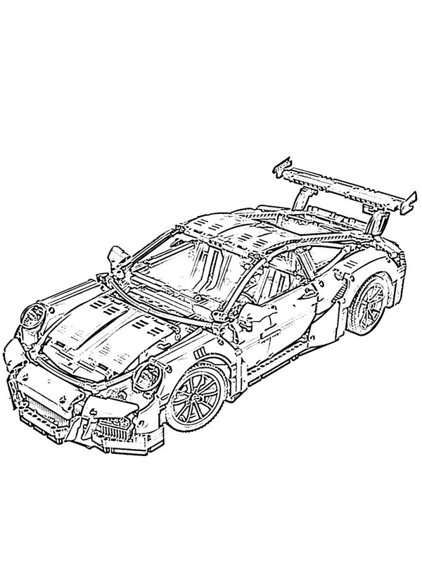Lego Porsche 911 GT3 RS Kleurplaat