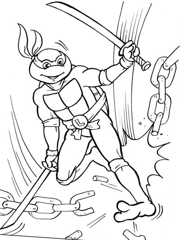 Leonardo (Ninja Turtles) Kleurplaat