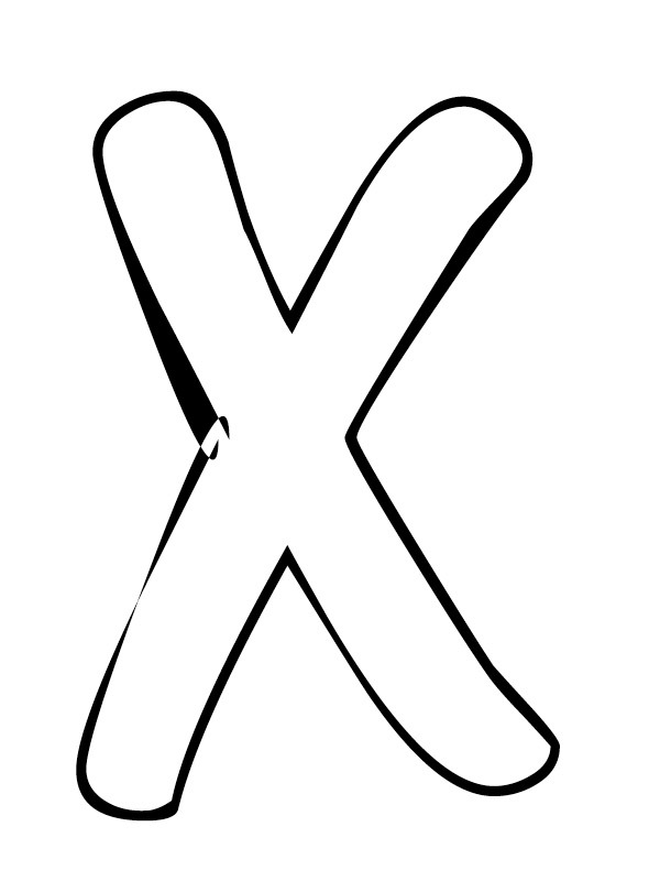 Letter X Kleurplaat