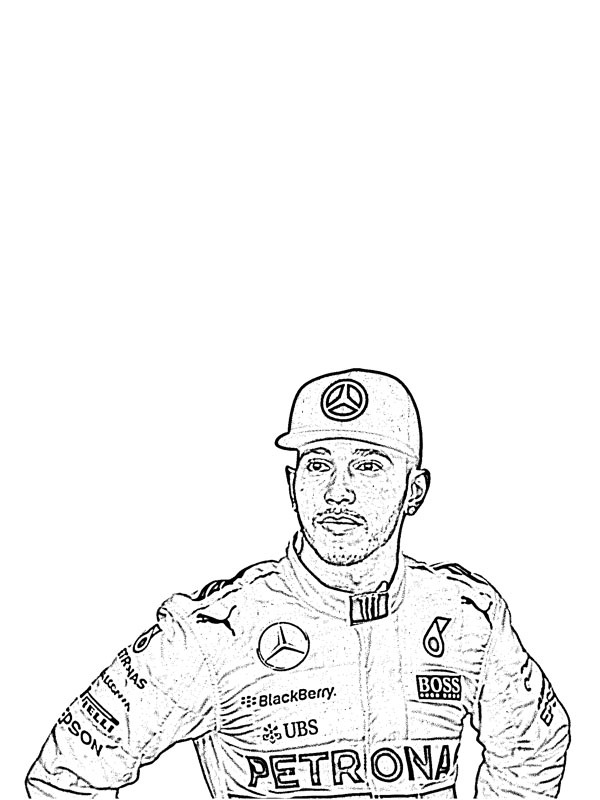 Lewis Hamilton Kleurplaat